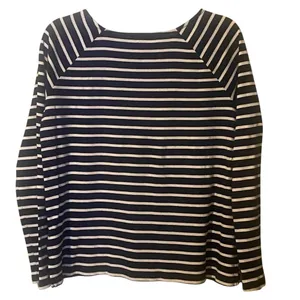 Gap Blue/White Favorite Stripe Long Sleeve Button-Shoulder T-Shirt thumbnail 3