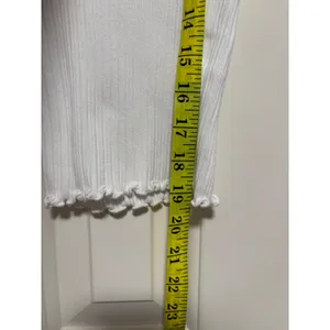 Brandy Melville White Ribbed Lettuce Edge Tee S thumbnail 4