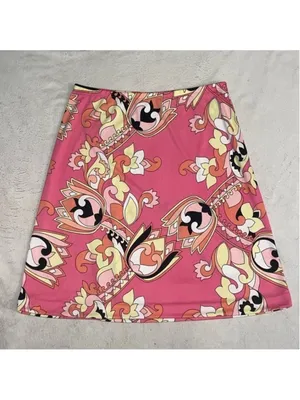 Y2K Pink Pucci Inspired Mini Skirt Retro Glam Mall Girl Vibes thumbnail 3