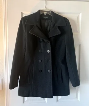 Jones New York Dark Gray/Charcoal Pea Coat thumbnail 1