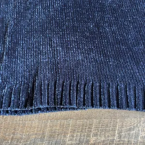 Orvis Classic Collection Navy Blue Chenille Knit Crew Neck Sweater XL thumbnail 2