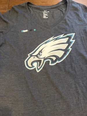 Nike Dark Charcoal Gray Philadelphia Eagles V-Neck T-Shirt Size Medium - C54-033 thumbnail 3