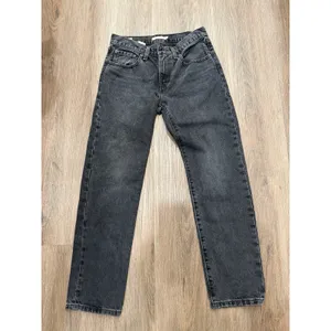 LEVIS BLACK JEANS WOMENS‎ 26 middy straight PREMIUM COTTON DENIM BUTTON thumbnail 2
