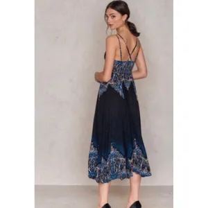 Free People Be My Baby Maxi Dress In‎ Black and Blue thumbnail 6