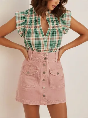 SÉZANE Bettie Denim Mini Skirt, Pink, FR34/US2 thumbnail 1