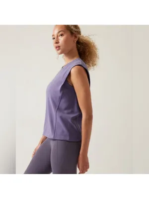 Athleta Seasoft Tank Sweatshirt Dusk Purple Lavender Size Medium Sleeveless Top thumbnail 2
