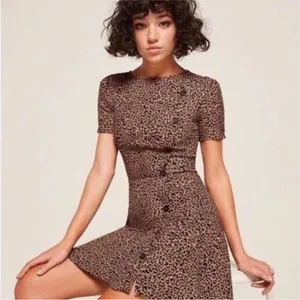 Reformation Katie leopard print mini dress EUC thumbnail 1