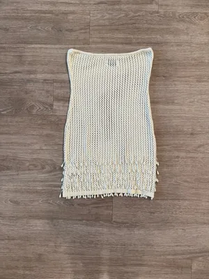 Peppermayo Carpe Diem Crochet Mini Dress in Ivory, Size S/M thumbnail 2