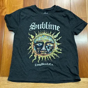 Sublime Black Flaming Sun‎ Long Beach, CA band Graphic T-Shirt Women's Size M thumbnail 1