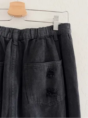 POL Distressed Boho Jogger Pant in Black Size L thumbnail 5
