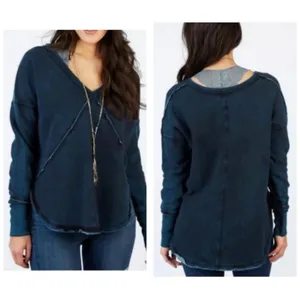 Free People Westeros Distressed Sweatshirt Size Small Bohemian Oversized thumbnail 3