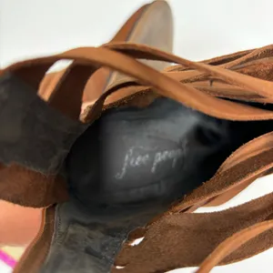 Free People Hybrid Strappy Stacked Heel Leather Ankle Boots Brown 41, 10 thumbnail 8