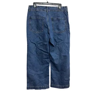 Gap High Rise Wide Leg Crop Jeans Women's 12 31R Dark Wash Utility Pockets thumbnail 2