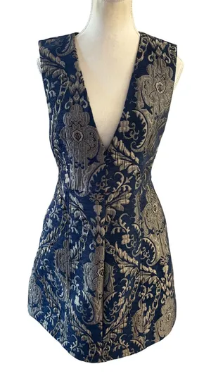 Alice + Olivia Blue Jacquard Mini Dress Size 6 thumbnail 1
