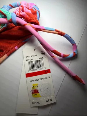 Salt + Cove Multi-Color Tropical Tie-Side Bikini Bottoms thumbnail 2