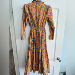 House of Harlow 1960 Yellow Floral Tie-Front Midi Dress thumbnail 7