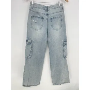 Indigo Rein Juniors' High-Rise Skater Wide-Leg Light‎ Wash Jeans Size 7x32 Q0021 thumbnail 7