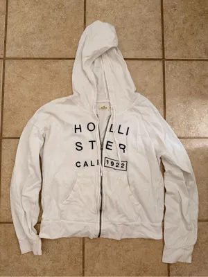Hollister California White Zip-Up Hoodie thumbnail 1