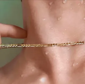 Brand New 26" in 4 mm Fígaro Chain 304 Stainless Steel 18 K Gold filled Necklace with lobster clip thumbnail 2