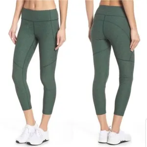 Outdoor Voices 3/4 Warm-Up Crop Leggings, Activewear, Hunter Green Size Small thumbnail 2