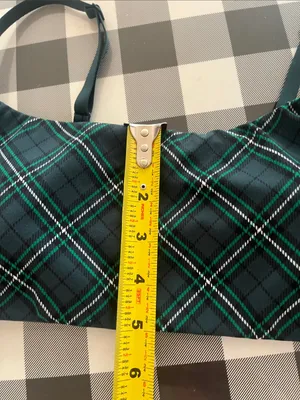 Victoria’s Secret PINK Women’s Strappy Tartan Plaid Green Sports Bra Medium thumbnail 12