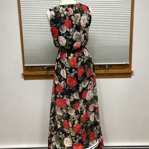 Disney Beauty And The Beast Black Red Rose Floral Sleeveless Maxi Dress Size S thumbnail 9