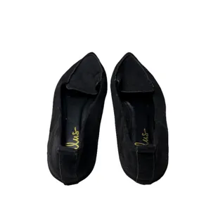 Lulu's Emmy Faux Suede Slip On Pointed Toe Flat Loafers Black Womens Size 9 thumbnail 4