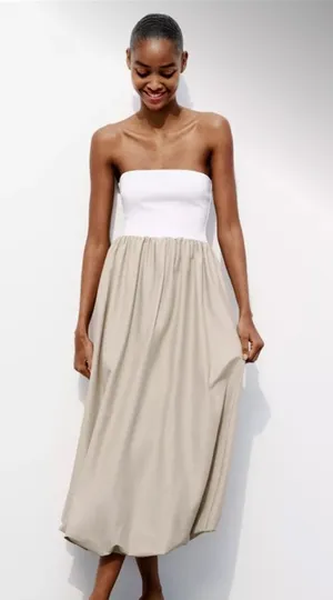 Zara combination balloon dress  thumbnail 1
