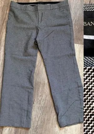 Banana Republic Sexy‎ Sloan Trouser Pants Black White Size 10 Short MicroPrint thumbnail 1