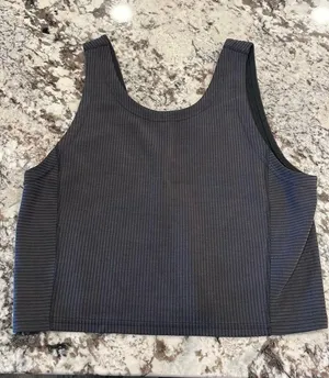 Black Lululemon Cropped Tank Top Ribbed thumbnail 1