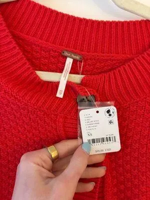 Free people red cardigan thumbnail 2