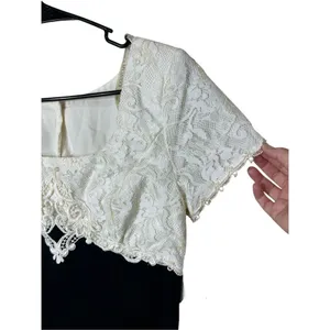 VIntage Scott McClintock 80s 90s Floral‎ Lace Short Sleeve Mini Dress Size 8 thumbnail 6