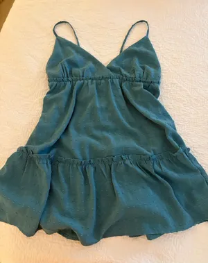 Forever 21 Teal Spaghetti Strap Mini Dress thumbnail 1