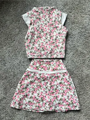 Astoria Activewear Floral Pink and White Two-Piece Skirt Set thumbnail 1