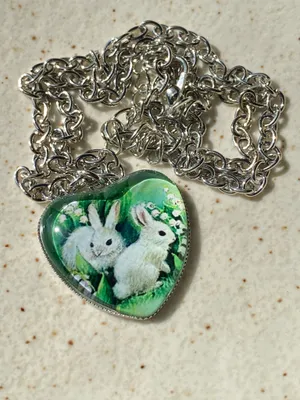Handmade Kawaii retro fairy cottage style cute rabbits $ flower necklace🐇🦋💕🌳 thumbnail 4