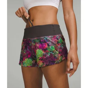 Lululemon Speed Up Mid-Rise shorts neon floral 0 thumbnail 2