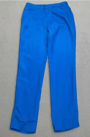 Zara Dress Pants Linen Viscose Blend Womens 30x30 Blue Business Casual Trousers thumbnail 1