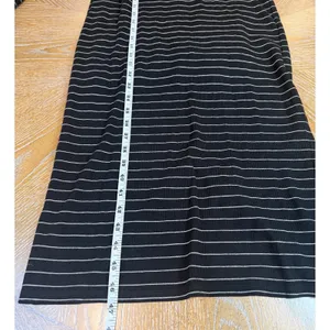 Marine Layer Lexi Ribbed Midi Dress Black White Striped Long Sleeve Size M thumbnail 8