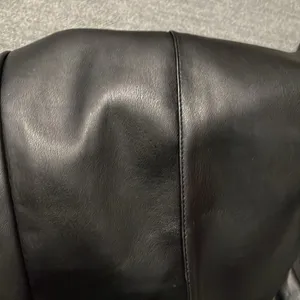 Meshki Zarsa Wide Leg Mid Rise Faux Vegan Leather Pants Going Out Minimalist thumbnail 5