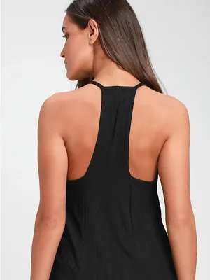 Free People Intimately Slinky Slink Black Racerback Tank Top - Small thumbnail 6