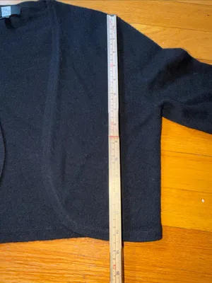 Saks Fifth Avenue 100 % Cashmere Black Cropped Bolero Shrug thumbnail 8
