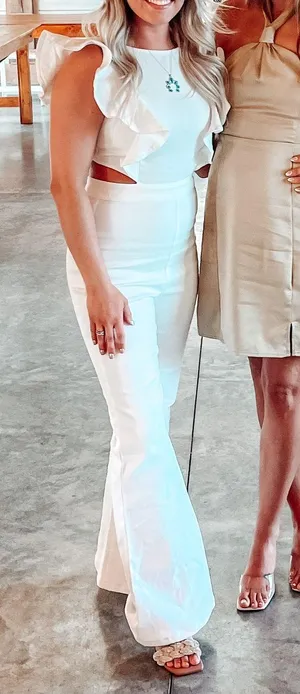 White Flare Jumpsuit thumbnail 1