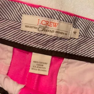 J. Crew Neon Pink Chino Bermuda Shorts Size 4 Broken In Tailored Fit thumbnail 2