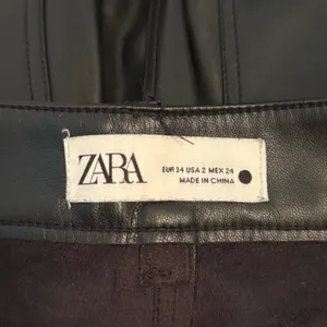 Zara Faux Leather Wide Leg Pants in Black thumbnail 4