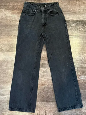 The Ragged Priest Black Washed High Waisted Wide Leg Jeans 24 Grunge Rock Goth thumbnail 1