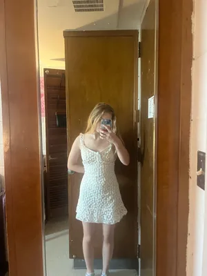 Charmaine White Embroidered Mini Dress from Lulus. Size small thumbnail 3