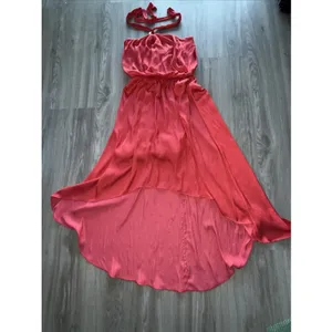 White House Black Market ‎ Paradise Red Hi-Low Blouson Halter Dress Sz: 0 thumbnail 2