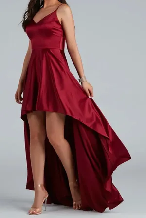 Windsor Spencer Satin High Low Formal Prom Dress thumbnail 1