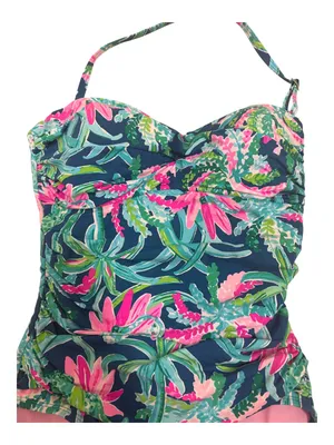 Lilly Pulitzer Flamenco Strapless One-Piece Swimsuit - Tropical Pattern Size 6 thumbnail 3
