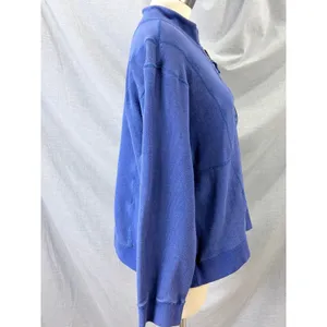 Orvis Womens Blue‎ Gray Reversible Mock Neck Knit Sweatshirt Jacket Full Zip L thumbnail 9